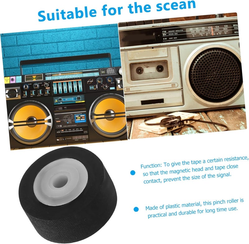 FUNOMOCYA 6Pcs Tape Roller Pinch Roller Replacement for Cassette Player Tape Deck Pulley Accessories for Recorder Repair - Image 2